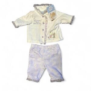 Precious Moments vintage 90s new with tags preemie outfit set embroidered bunny